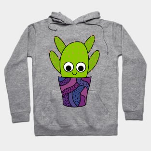 Cute Cactus Design #251: Thorny Cactus In Cute Pottery Hoodie